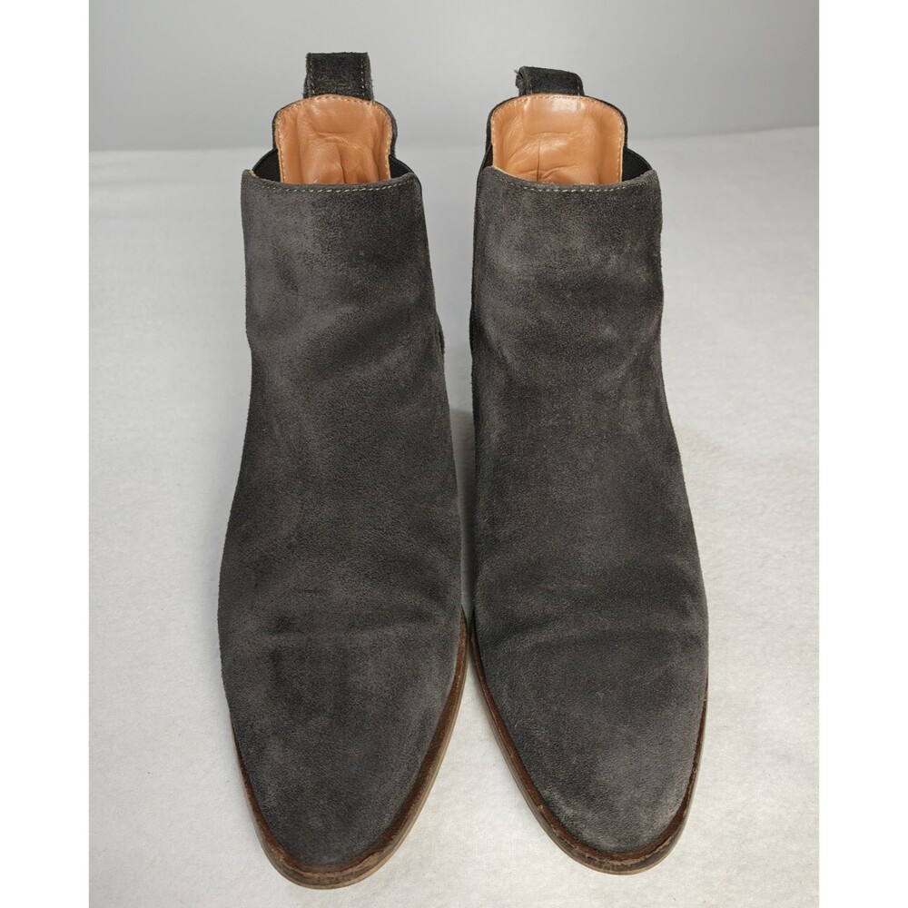 Everlane The Heel Boot Chelsea Ankle Boots Gray Suede Italy Womens 8.5